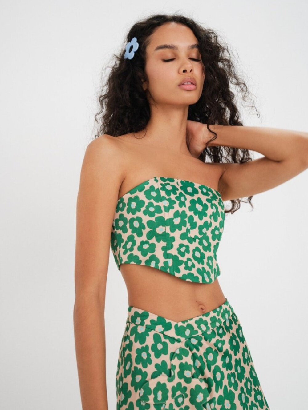 For Love & Lemons Cooper Corset Top M / Green
